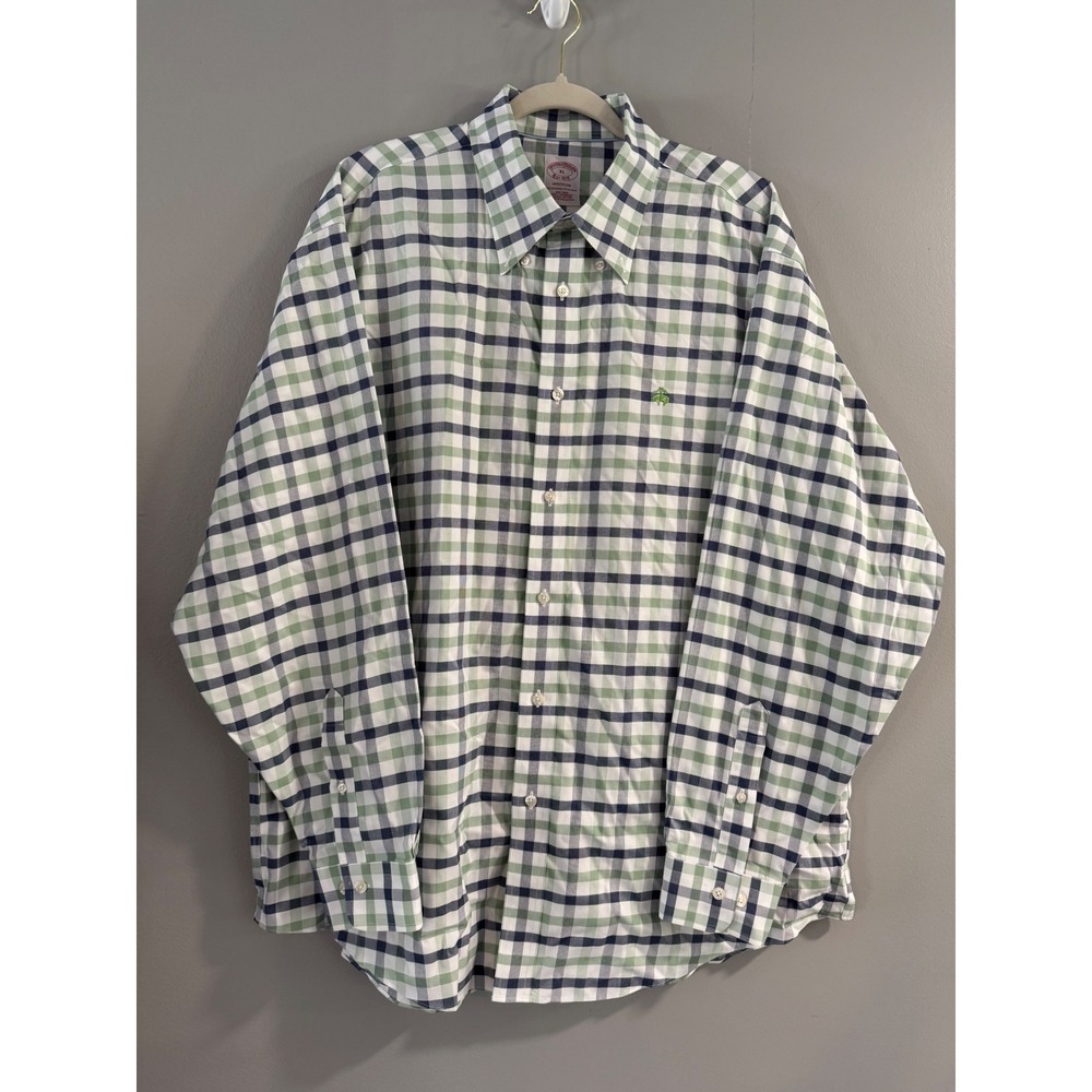 Brooks Brothers Mens XL‎ Madison Non Iron Supima Cotton Checkered Shirt
